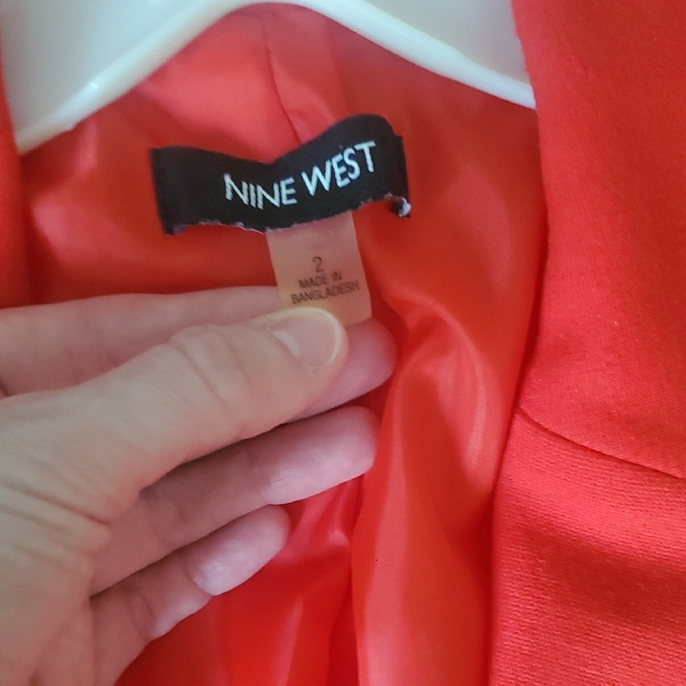 Nine West Red Blazer Structured Suit Jacket - Picture 2 of 6
